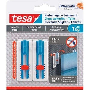 tesa Verstellbarer Klebenagel für Leinwand Tapeten und Putz  (1kg)