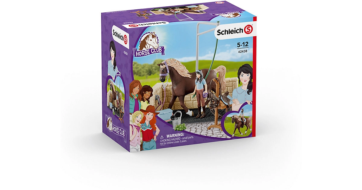 Schleich 42438 Horse Club Waschplatz mit Emily und Luna Pferdestall-Spiel ab 5 Jahren