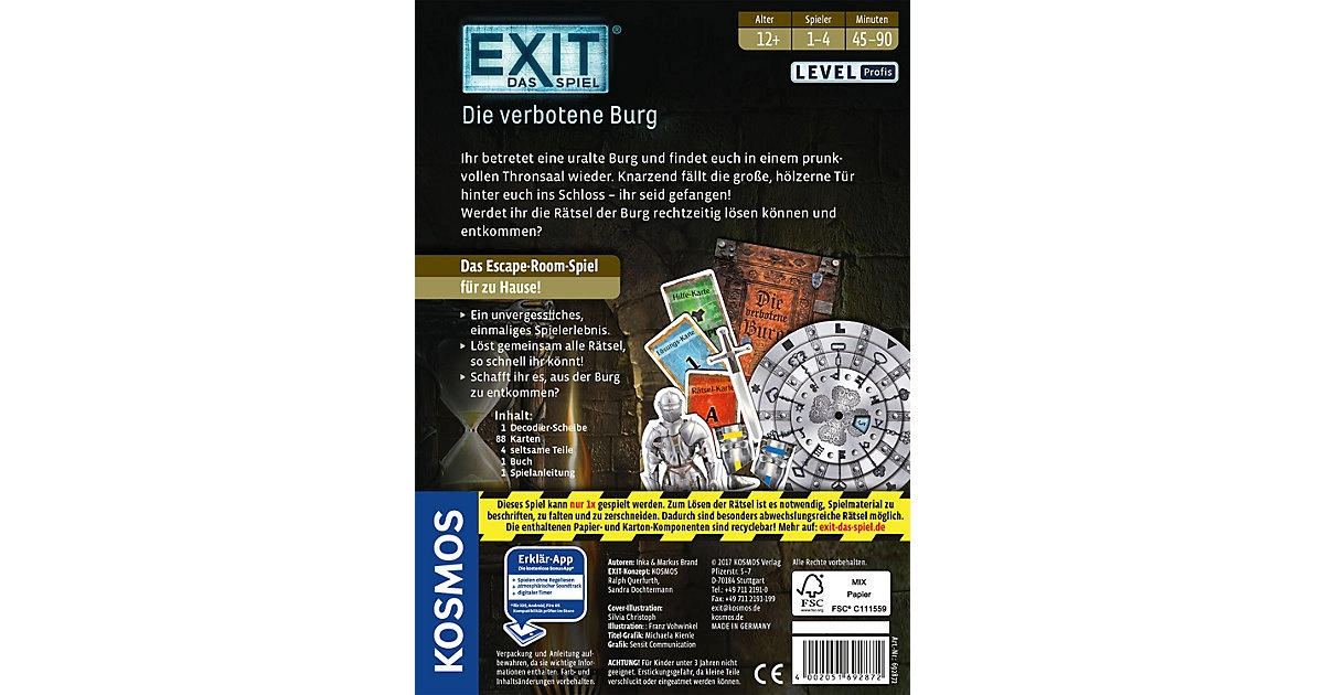 Kosmos EXIT - Die verbotene Burg (für Escape Room Profis)