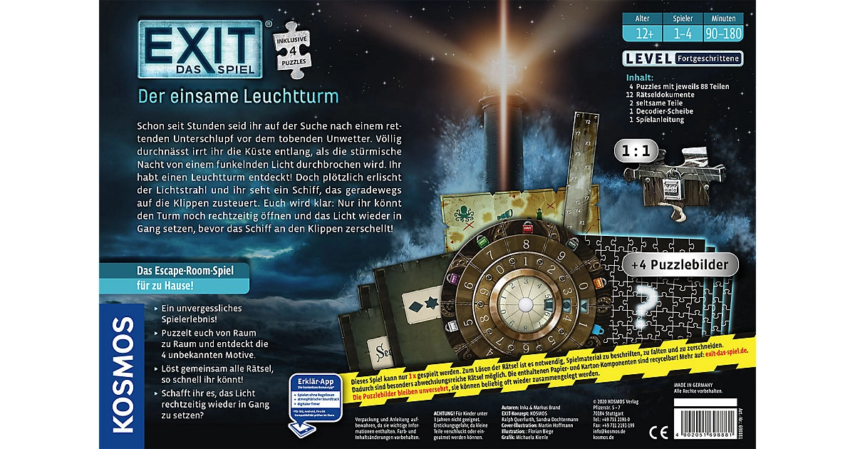 Kosmos EXIT Spiel + Puzzle - Der einsame Leuchtturm (für fortgeschrittene Escape Room Spieler)