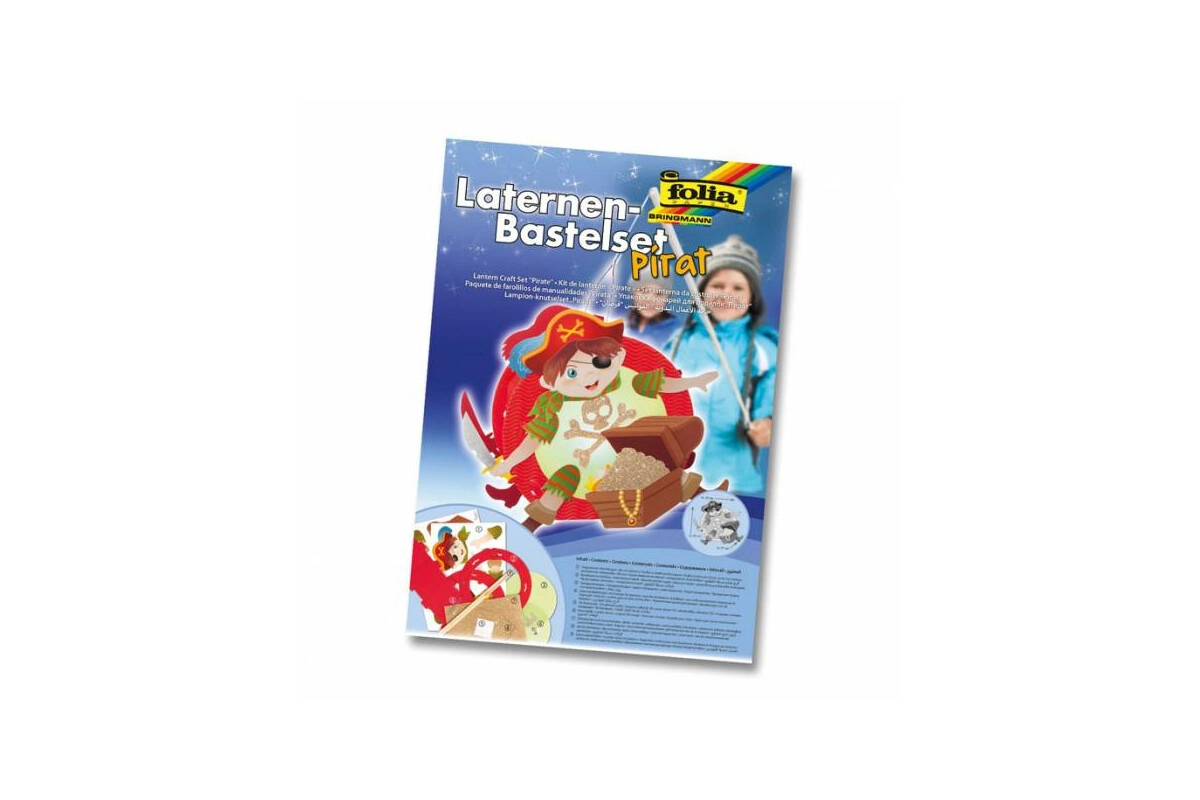 Laternen-Bastelset Pirat für Kinderumzüge ca. 26x29x11cm