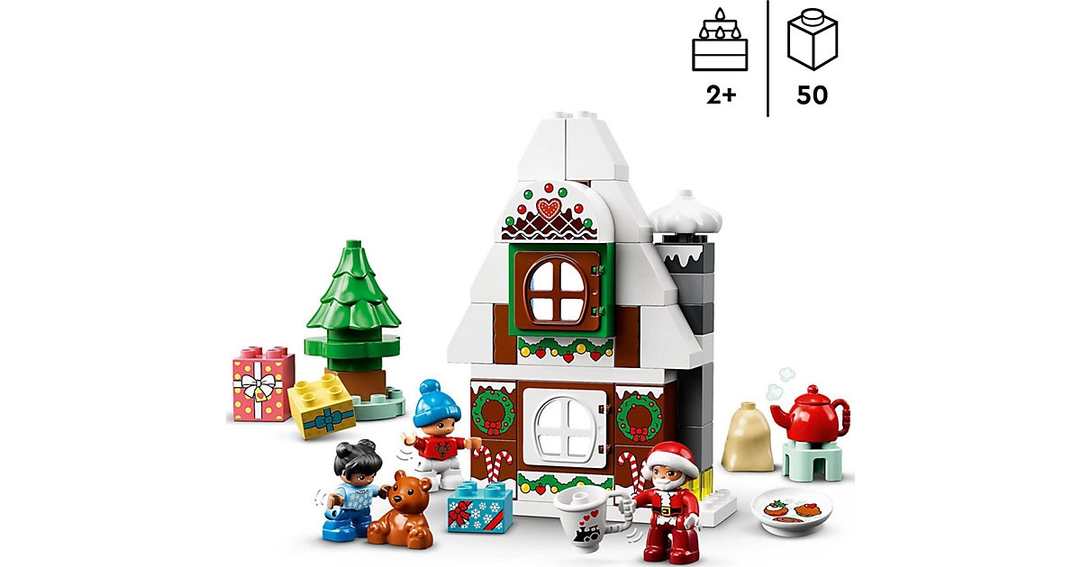 LEGO® DUPLO® Lebkuchenhaus mit Weihnachtsmann (10976); Bauspielzeug (50 Teile)