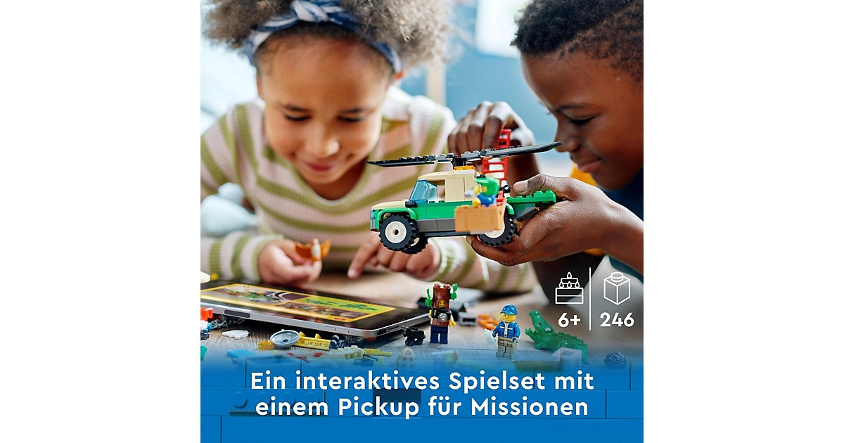 LEGO 60353 City Tierrettungsmissionen mit Pickup, 3 Minifiguren und Tierfiguren