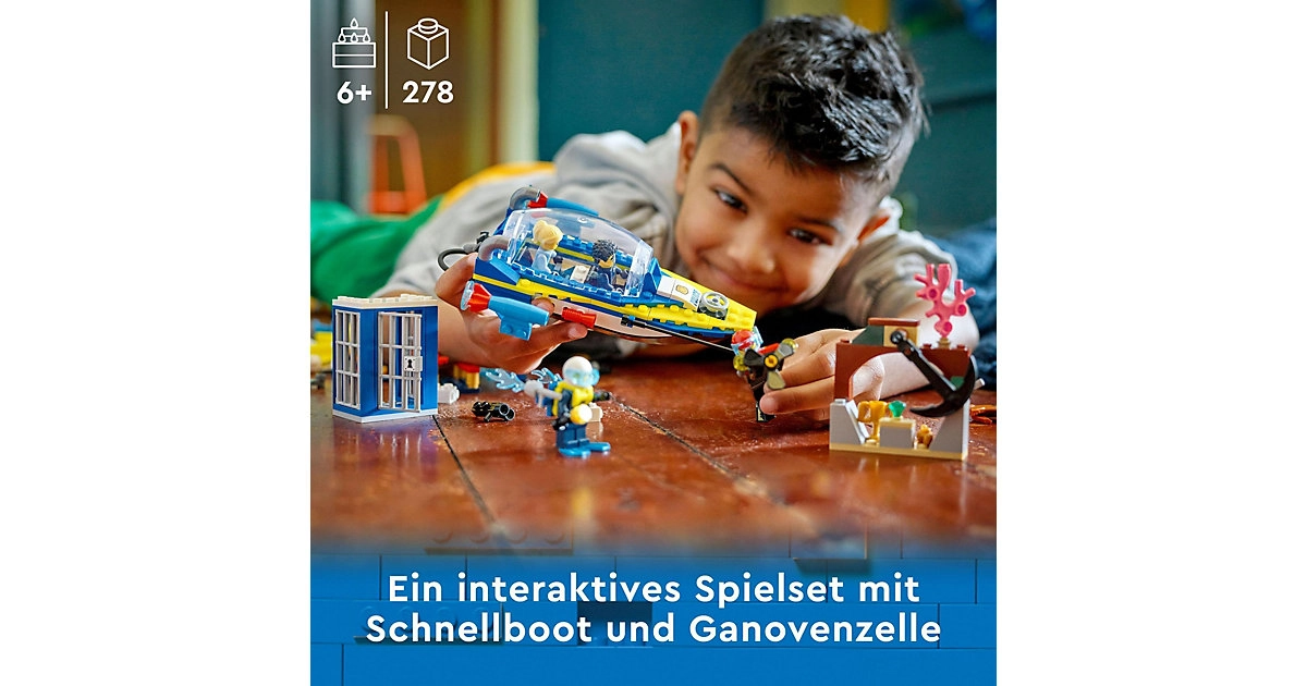 LEGO® 60355 City Detektivmissionen der Wasserpolizei mit Boot und 4 Minifiguren