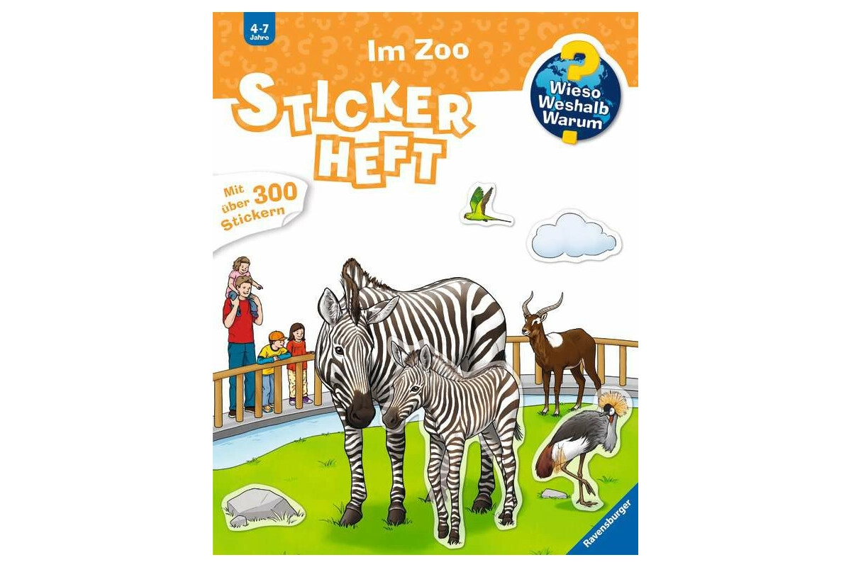 Ravensburger 32943 WWW Stickerheft: Im Zoo