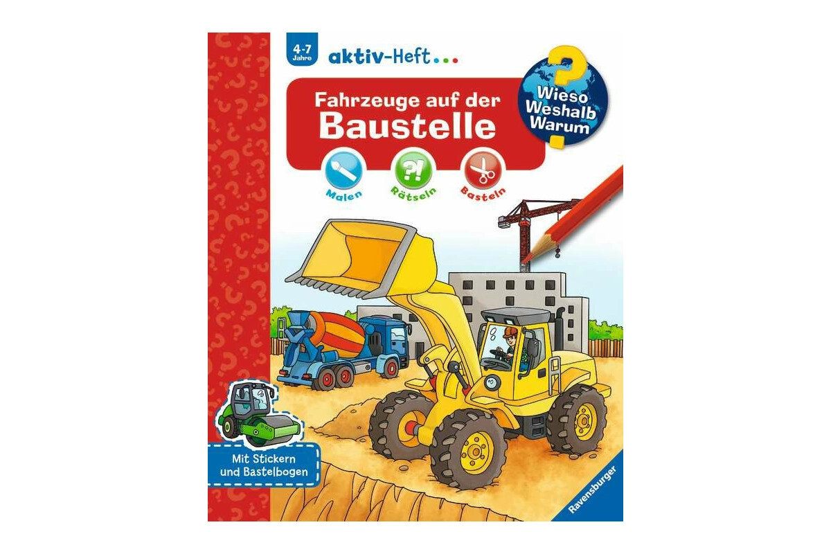 Ravensburger 32951 WWW aktiv-Heft Fahrzeuge Baustelle