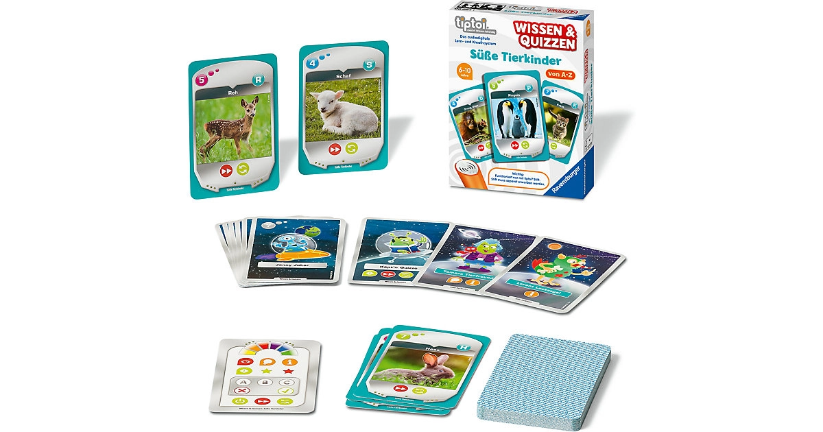 Wissen und Quizzen Süße Tierkinder Lexikonwissen, ein Quiz-Spiel und ein Karten-Spiel ab 6 Jahren