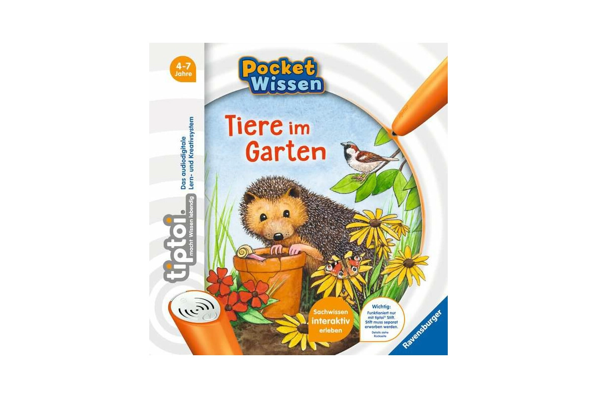 Ravensburger tiptoi® Pocket Wissen Tiere im Garten Buch ab 4 Jahren