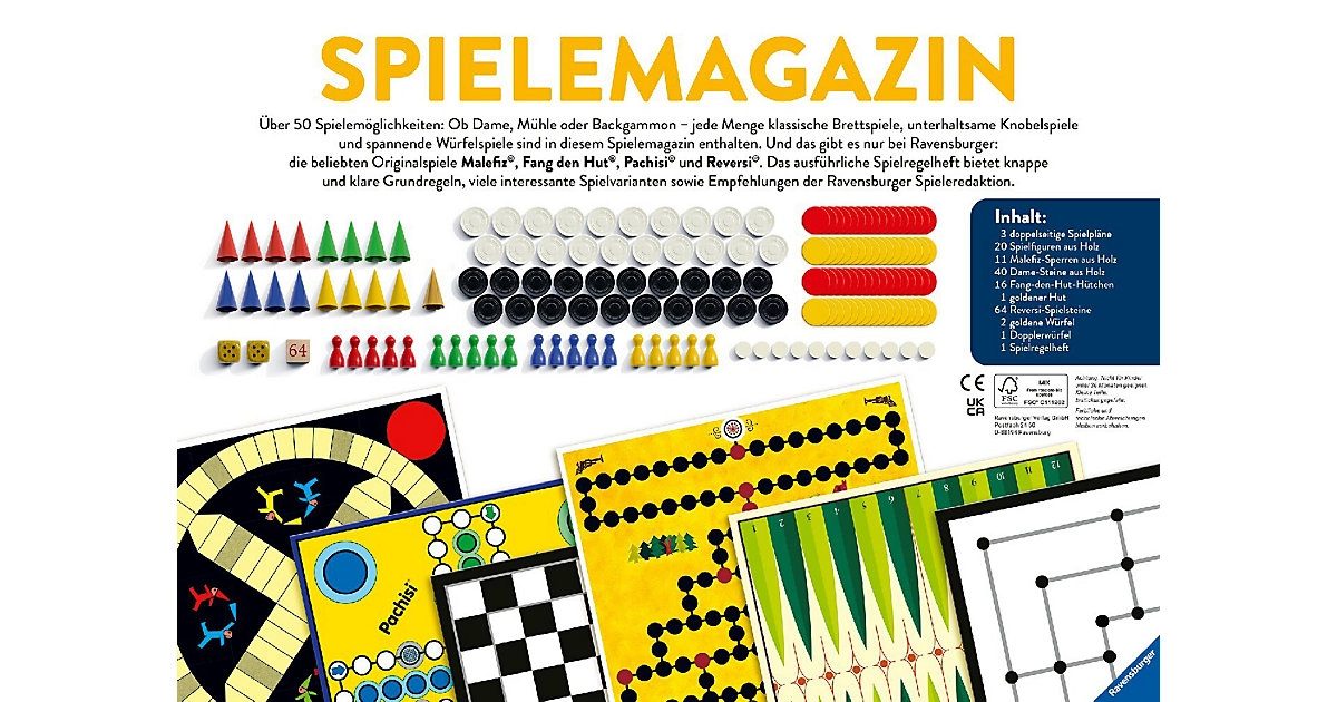 Ravensburger Gesellschaftsspiele Spielesammlung SpieleMagazin für 2-4 Spieler ab 6 Jahren