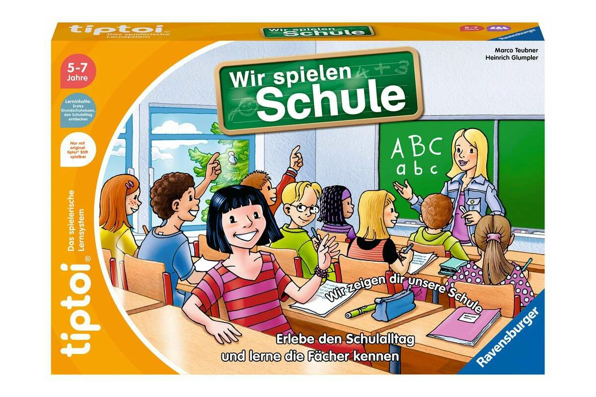 Ravensburger tiptoi Spiel - 00123 Wir spielen Schule - Spiel von Ravensburger ab 5 Jahren für 1-4 Spieler, Erlebe interaktiv einen kompletten Schultag