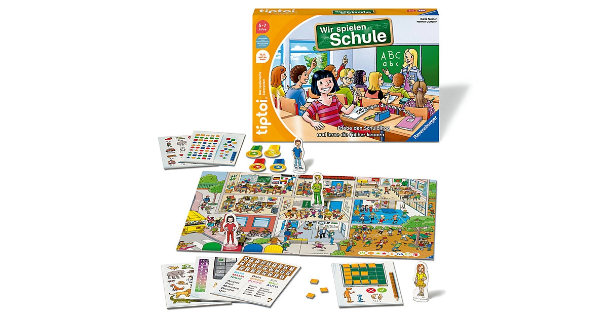 Ravensburger tiptoi Spiel - 00123 Wir spielen Schule - Spiel von Ravensburger ab 5 Jahren für 1-4 Spieler, Erlebe interaktiv einen kompletten Schultag