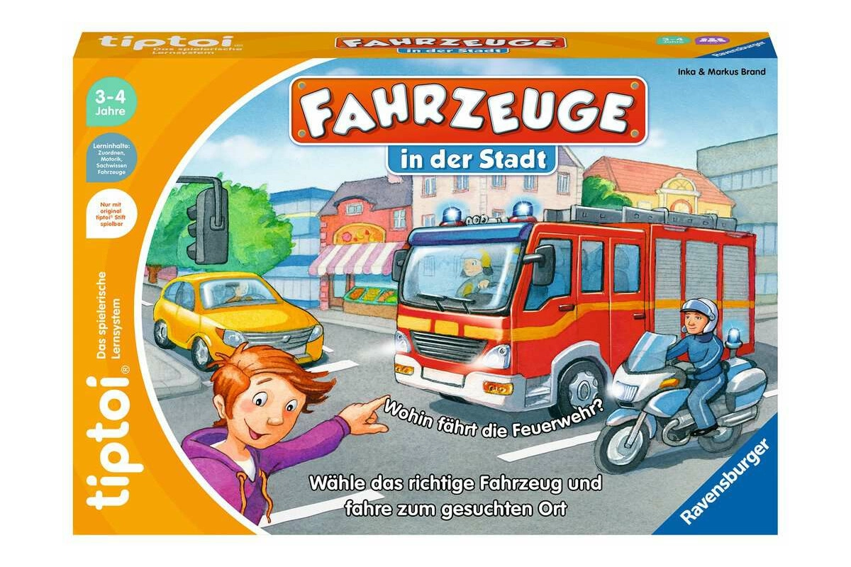 tiptoi® 00127 Fahrzeuge in der Stadt Lernspiel für 1-4 Spieler ab 3 Jahren