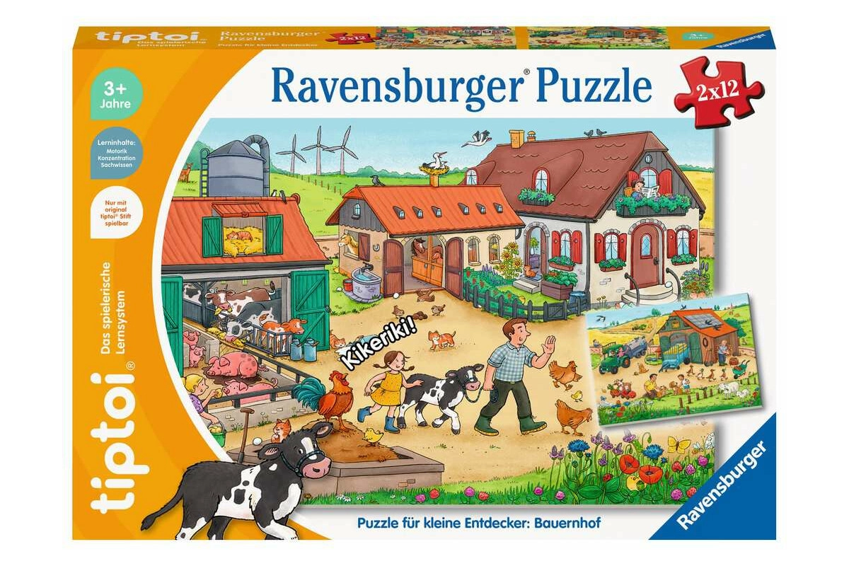 tiptoi® Puzzle 2x12 Teile für kleine Entdecker Bauernhof ab 3 Jahren