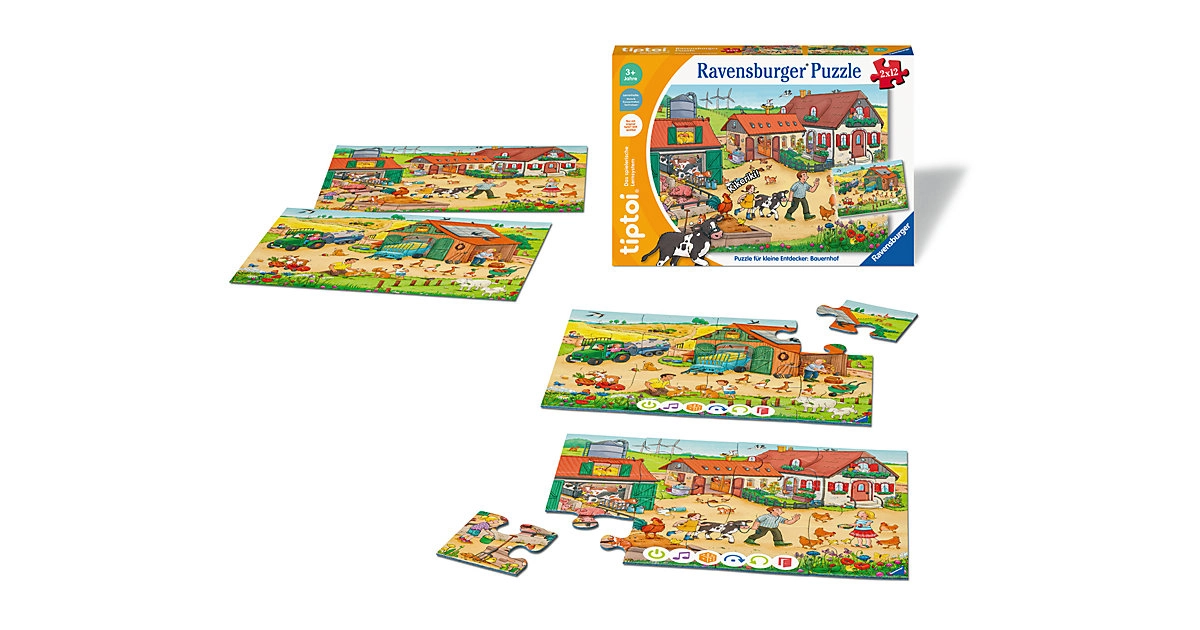 tiptoi® Puzzle 2x12 Teile für kleine Entdecker Bauernhof ab 3 Jahren