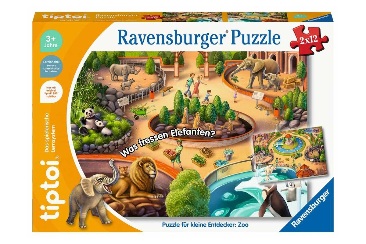 tiptoi® Puzzle 2x12 Teile für kleine Entdecker Zoo ab 3 Jahren