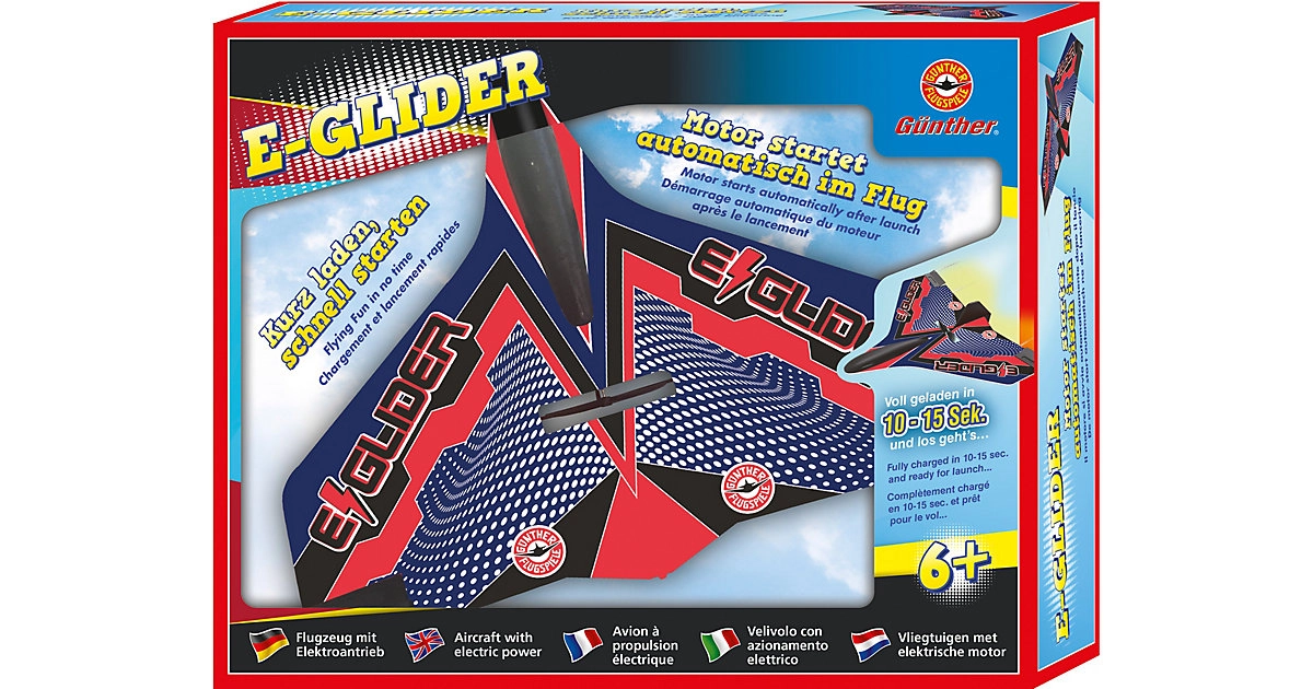 Günther Flugmodell mit Elektrostarter E-Glider  23 x 19 cm