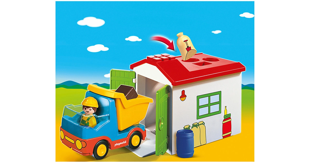 PLAYMOBIL® 1.2.3 70184 LKW mit Sortiergarage