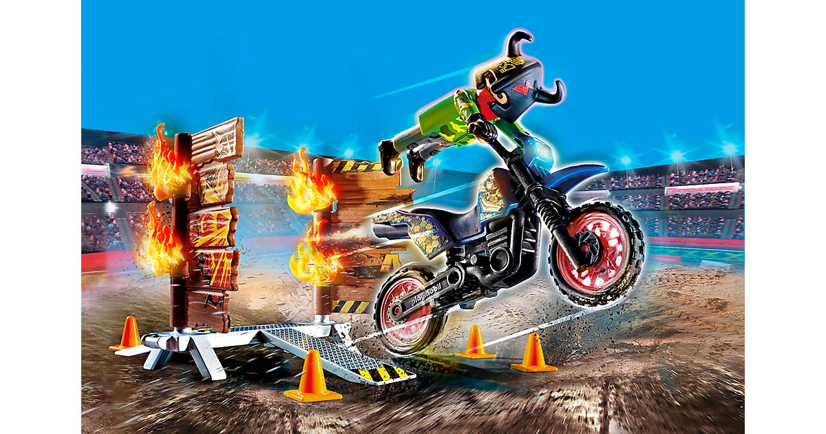 PLAYMOBIL® 70553 Stuntshow Motorrad mit Feuerwand