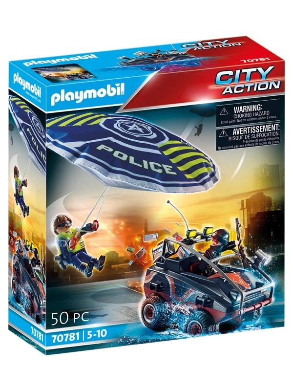 PLAYMOBIL® Polizei-Fallschirm: Verfolgung des Amphibien-Fahrzeugs