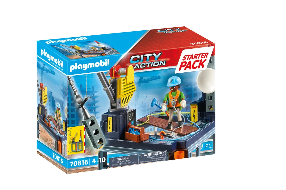 PLAYMOBIL® 70816 Starter Pack Baustelle mit Seilwinde