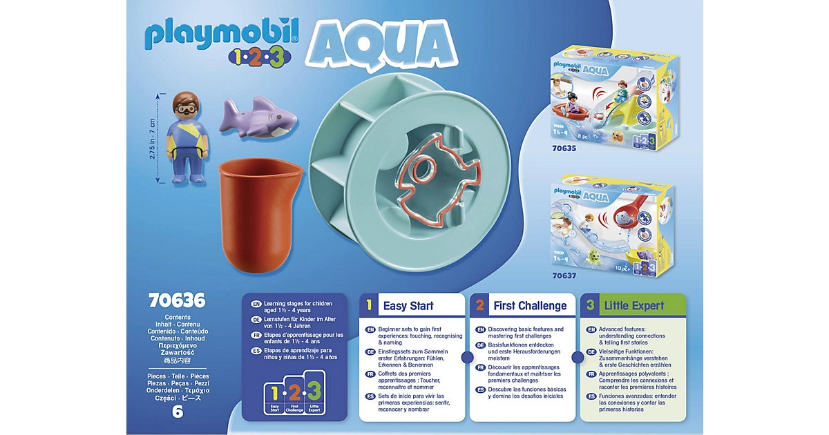 PLAYMOBIL® Aqua 70636 Wasserwirbelrad mit Babyhai