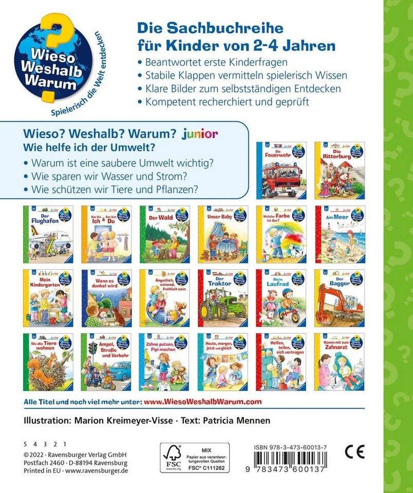 Ravensburger Wieso? Weshalb? Warum? junior: Wie helfe ich der Umwelt?