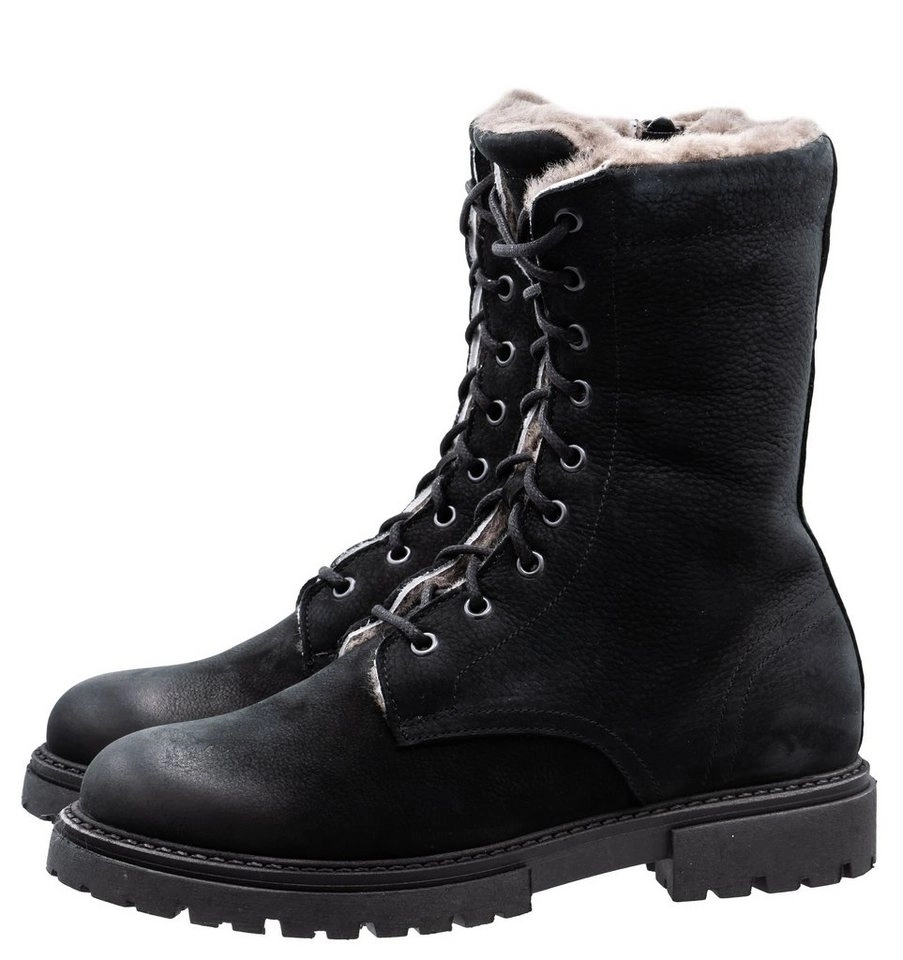 Dianetti »Stiefel Boots Dianetti Damen Teens 10010 Schnürboots Lammfell Schwarz« Schnürstiefelette