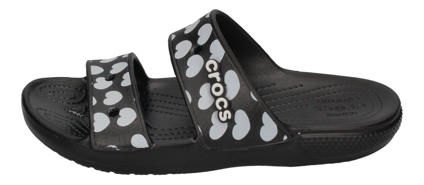 Crocs »CLASSIC SANDAL HEART PRINT black white« Plateausandale Black White