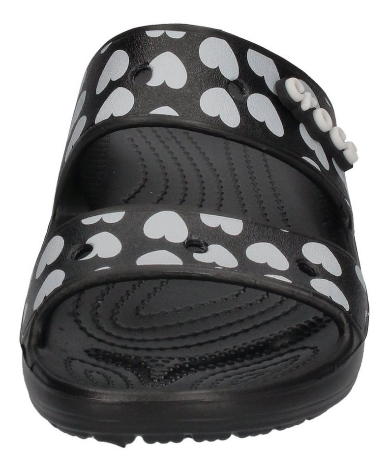 Crocs »CLASSIC SANDAL HEART PRINT black white« Plateausandale Black White