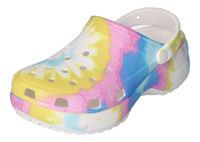 Crocs »CLASSIC PLATFORM TieDye Graphic Clog« Clog White Multi