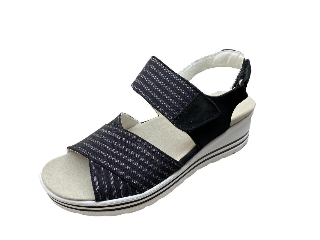 Waldläufer »WALDLÄUFER Damen Sandalette MICHELLE 728005-191-001 Denver schwarz« Sandale