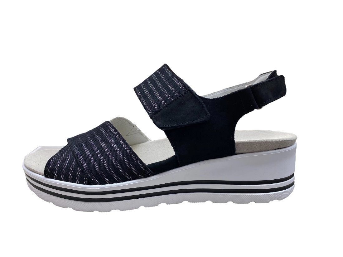 Waldläufer »WALDLÄUFER Damen Sandalette MICHELLE 728005-191-001 Denver schwarz« Sandale