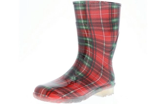 G&G »LINA rot Karo Kurz« Gummistiefel