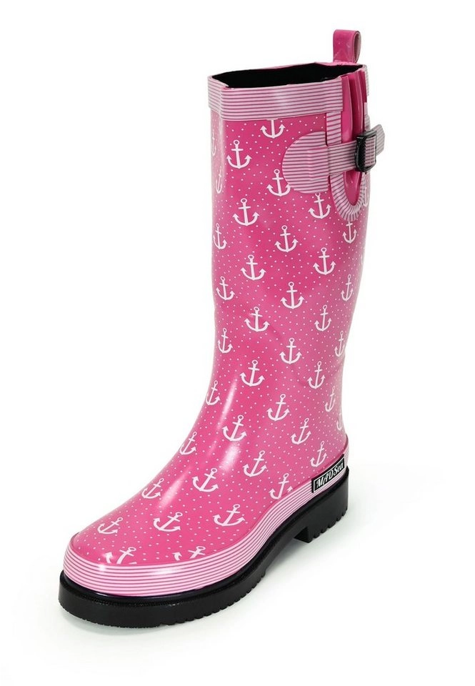 MADSea »Anchor High« Gummistiefel mit seitlicher Zierschnalle und Dehnfalte