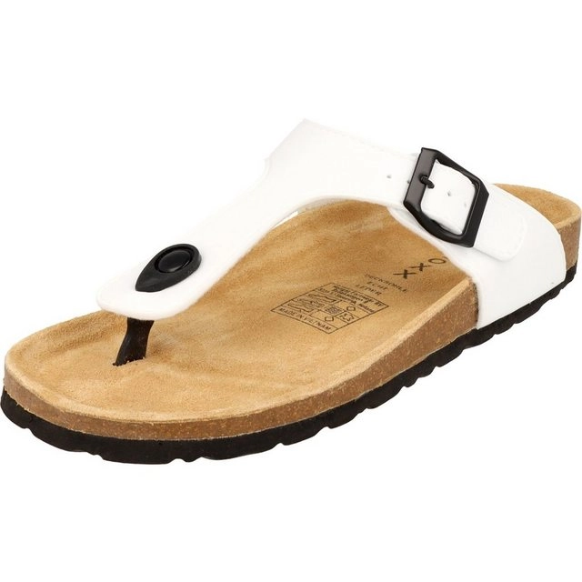Cloxx »T67917 Damen Schuhe Zehentrenner Pantoletten Lederfußbett« Zehentrenner