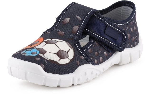 Ladeheid »Kinder Jungen Hausschuhe mit Klettverschluss und Einlegesohlen LAVI0006 (Schwarz Formel, 36 EU)« Hausschuh