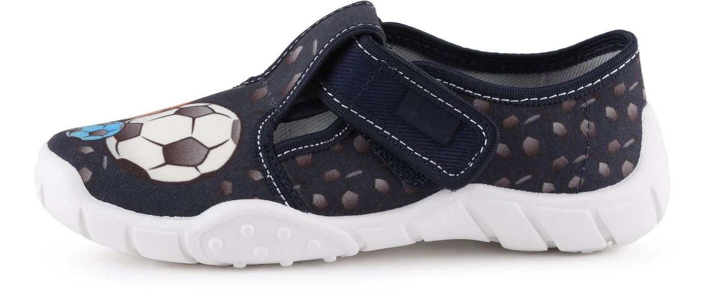 Ladeheid »Kinder Jungen Hausschuhe mit Klettverschluss und Einlegesohlen LAVI0006 (Schwarz Formel, 36 EU)« Hausschuh