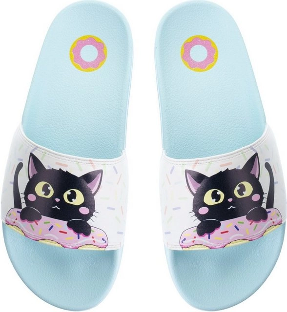 Corimori »Badeschuhe für Kinder Katze« Schlappen (Packung, Geschenk) Unisex Badeschlappen Mädchen & Jungen, Bade-Slipper, Hausschuhe, Strandschuhe, Pantoletten, Flip-Flops