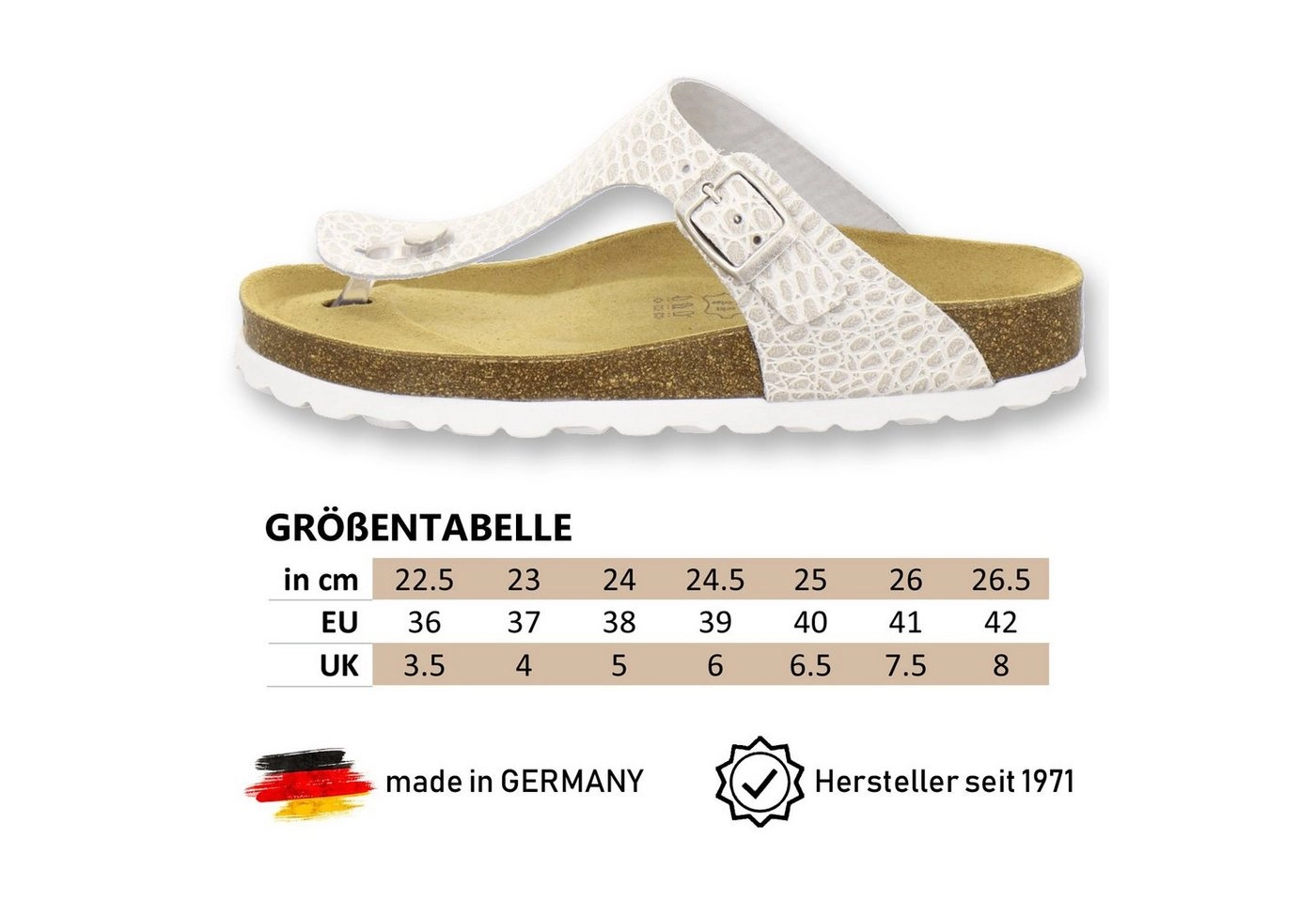 AFS-Schuhe »2107« Zehentrenner für Damen aus Leder mit Fussbett, Made in Germany