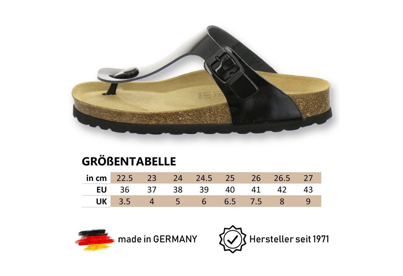 AFS-Schuhe »2107« Zehentrenner für Damen aus Leder mit Fussbett, Made in Germany