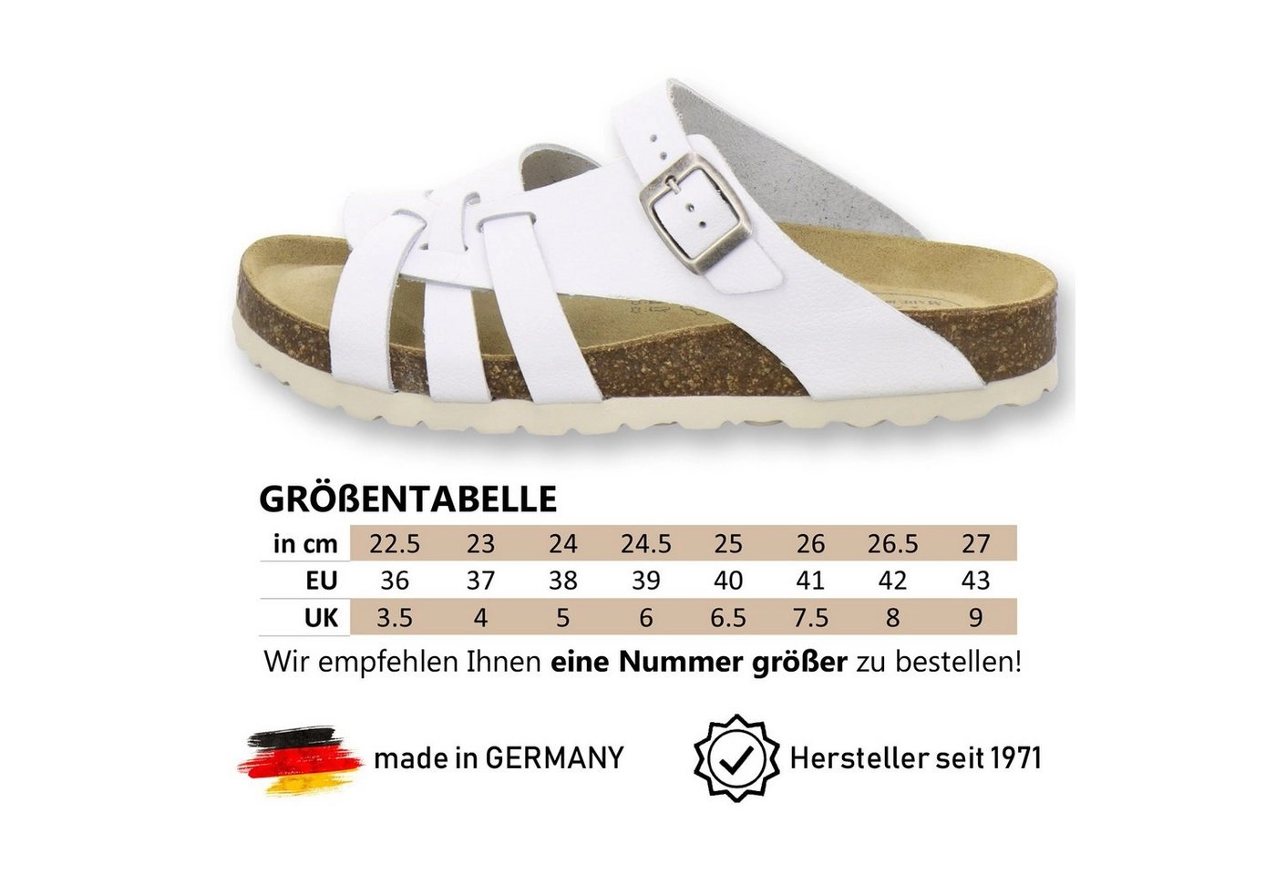 AFS-Schuhe »2122« Pantolette für Damen aus Leder mit Fussbett, Made in Germany