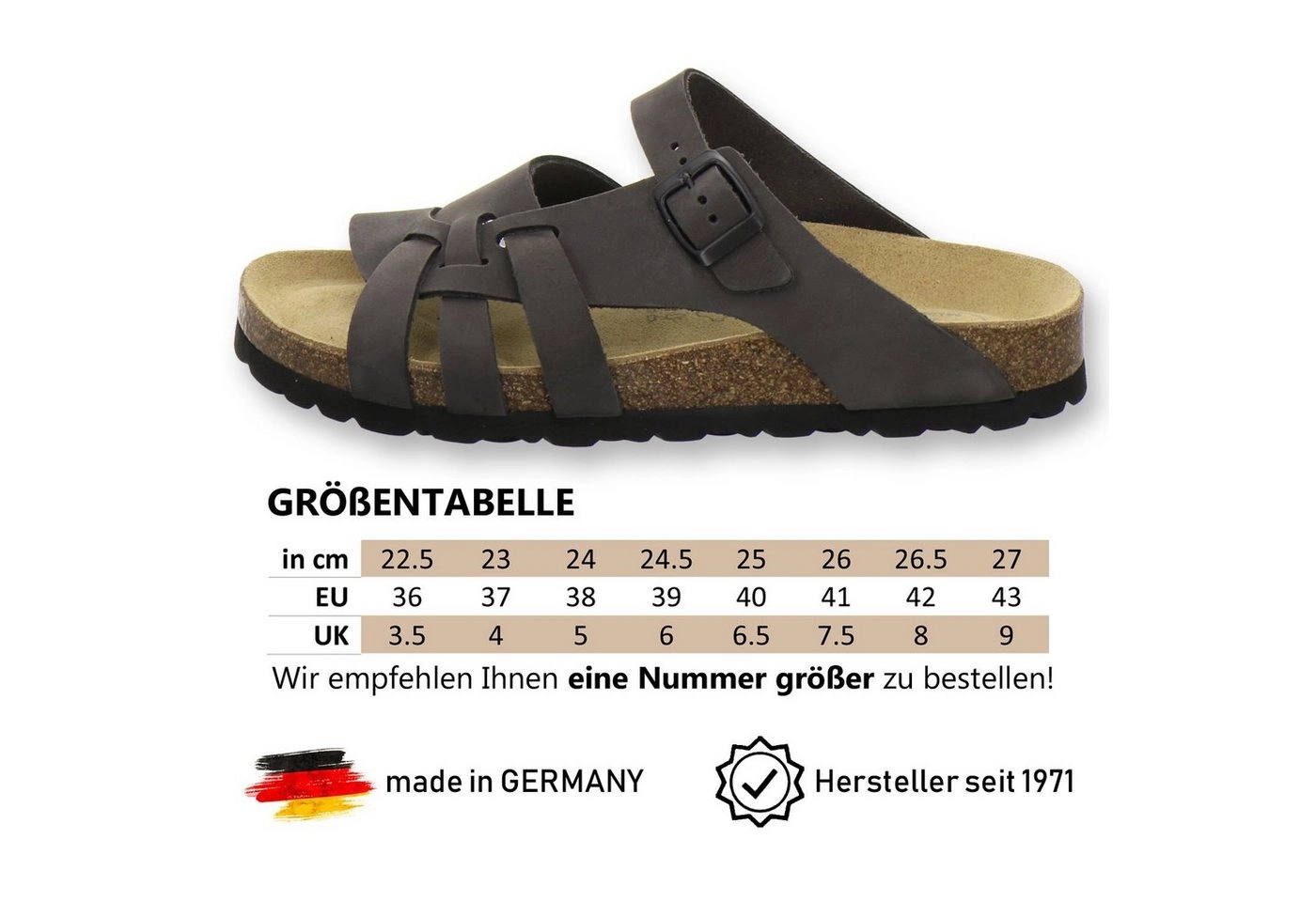 AFS-Schuhe »2122« Pantolette für Damen aus Leder mit Fussbett, Made in Germany