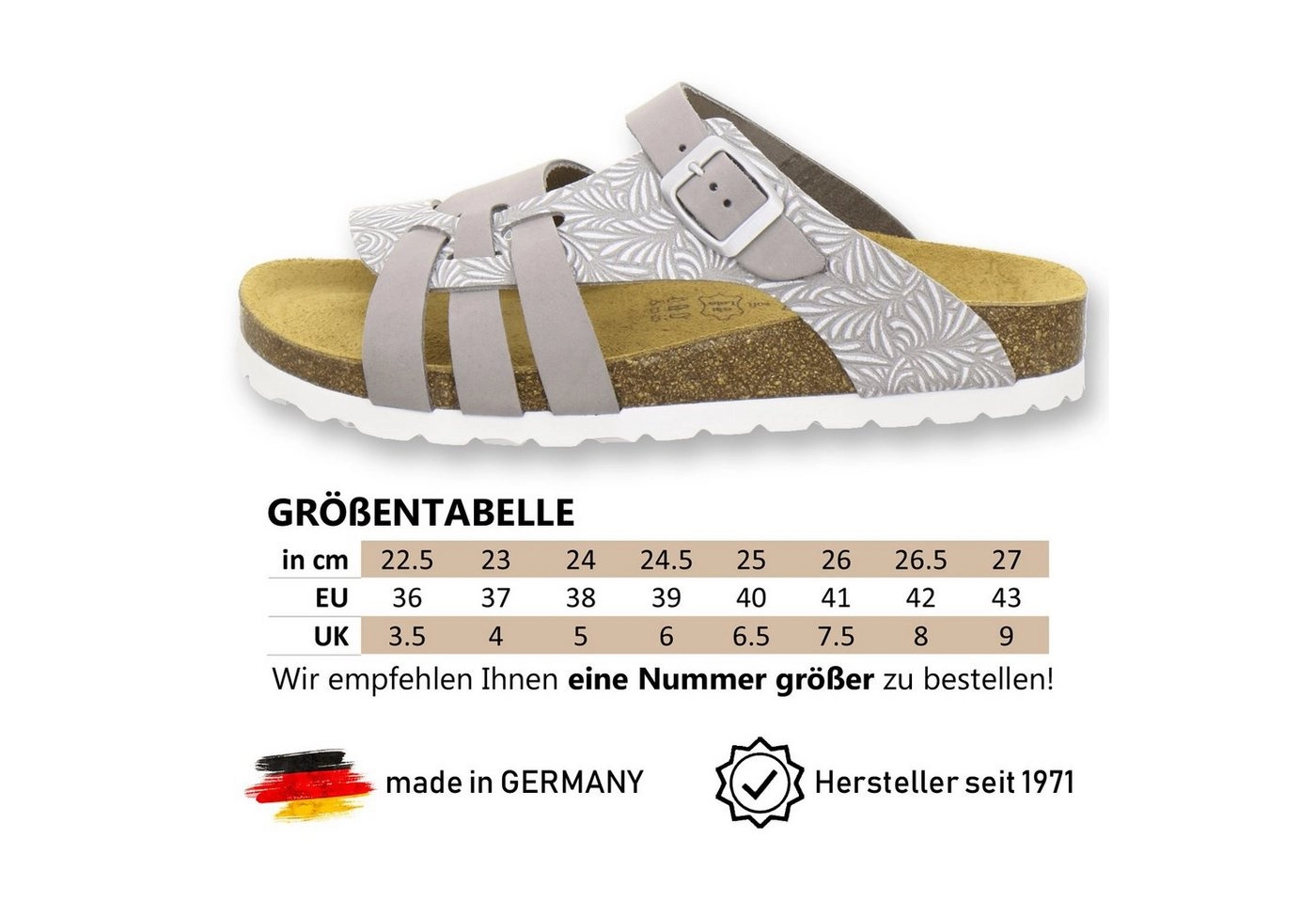 AFS-Schuhe »2122« Pantolette für Damen aus Leder mit Fussbett, Made in Germany