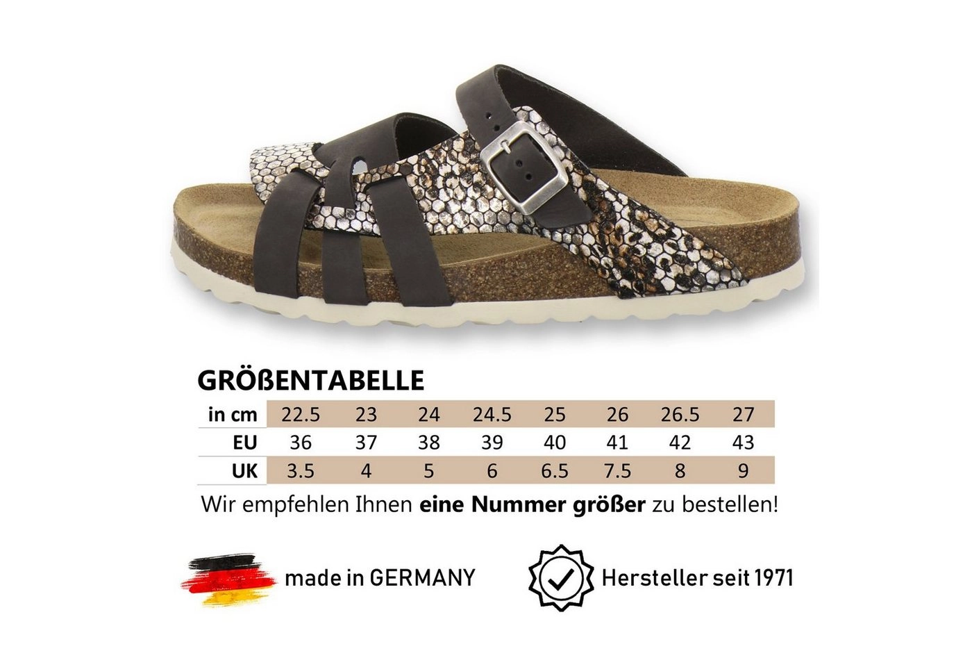 AFS-Schuhe »2122« Pantolette für Damen aus Leder mit Fussbett, Made in Germany