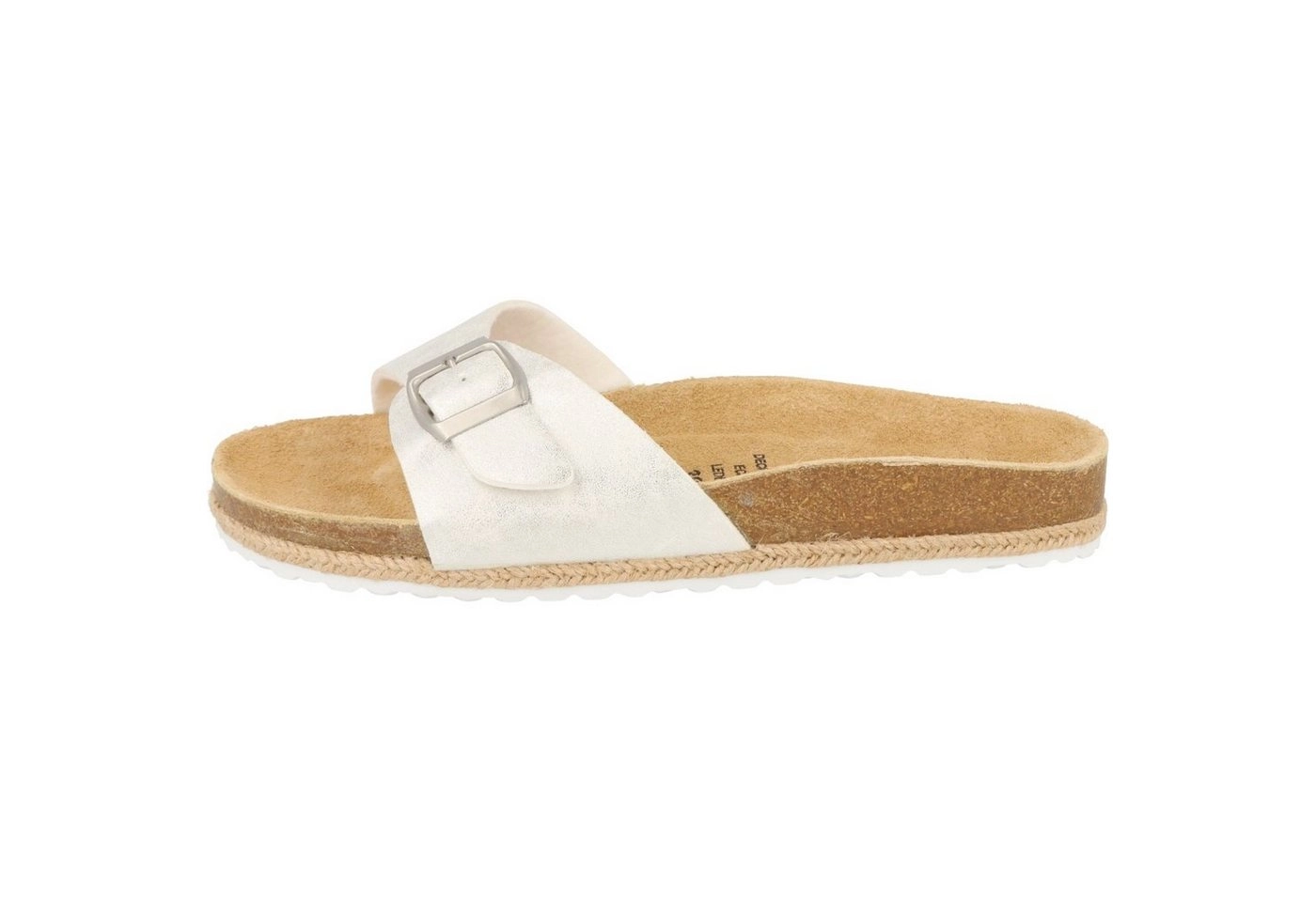 SUPERSOFT »Damen Hausschuhe Pantolette Leder-Fußbett 274-632 Silver Schnalle« Pantolette