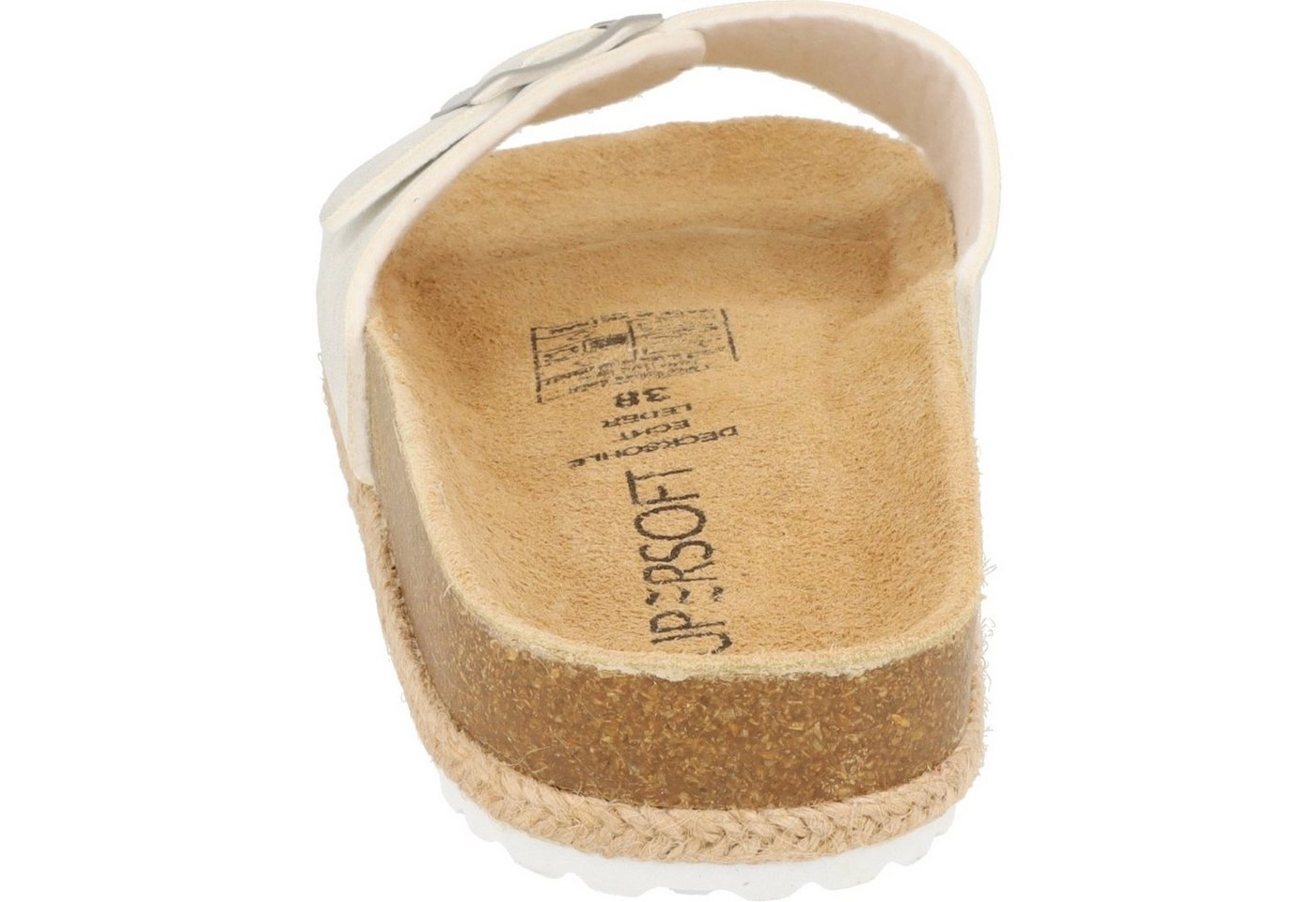 SUPERSOFT »Damen Hausschuhe Pantolette Leder-Fußbett 274-632 Silver Schnalle« Pantolette