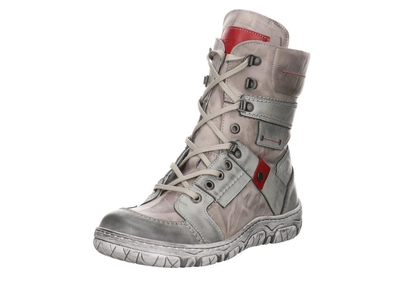 KRISBUT »Boots Glattleder uni« Schnürstiefel Glattleder