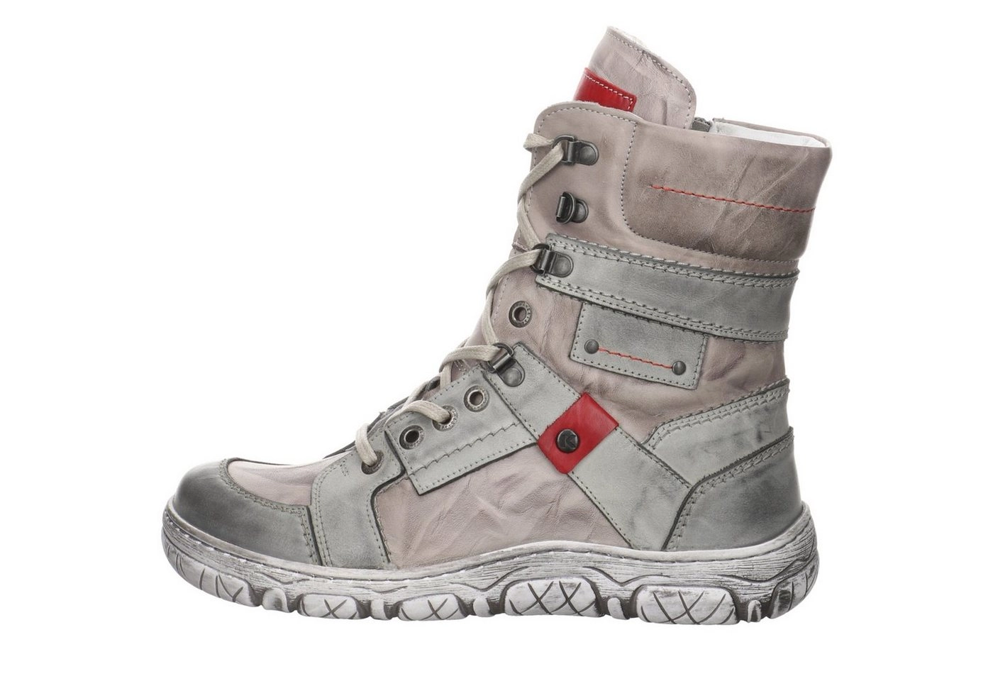 KRISBUT »Boots Glattleder uni« Schnürstiefel Glattleder