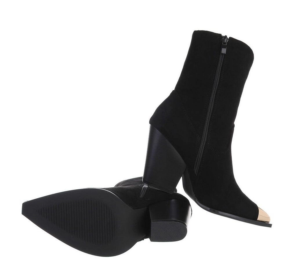 Ital-Design »Damen Cowboyboots Western« Stiefelette Blockabsatz High-Heel Stiefeletten in Schwarz