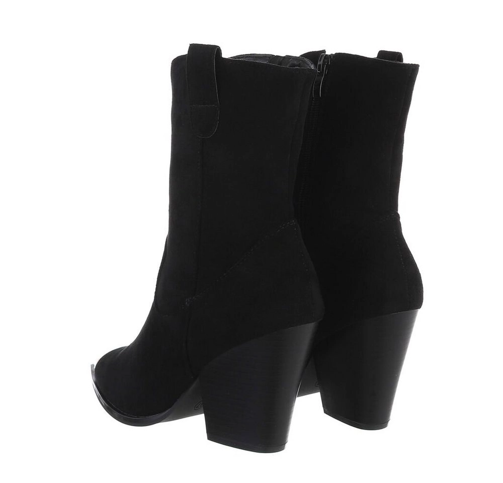 Ital-Design »Damen Cowboyboots Western« Stiefelette Blockabsatz High-Heel Stiefeletten in Schwarz